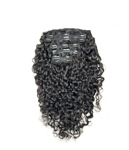 RAW Indian Curly Clip Ins 150g